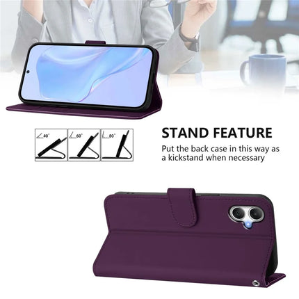 For Samsung Galaxy A05 4G Case Solid Color Wallet Leather Phone Cover with Strap