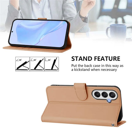For Samsung Galaxy A05s 4G Case Solid Color Wallet Leather Phone Cover with Strap