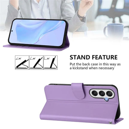 For Samsung Galaxy A05s 4G Case Solid Color Wallet Leather Phone Cover with Strap