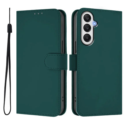 For Samsung Galaxy A05s 4G Case Solid Color Wallet Leather Phone Cover with Strap