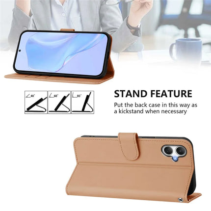 For Samsung Galaxy A06 Case Solid Color Wallet Leather Phone Cover with Strap