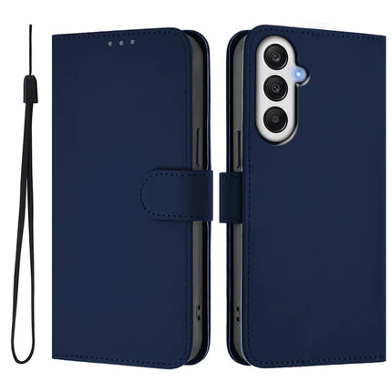 For Samsung Galaxy A54 5G Case Solid Color Wallet Leather Phone Cover with Strap