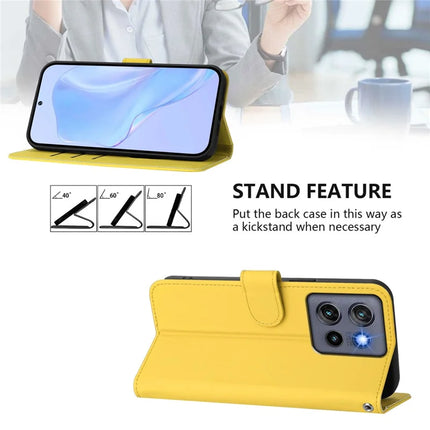 For Motorola Edge 50 Neo 5G Case Solid Color Wallet Leather Phone Cover with Strap