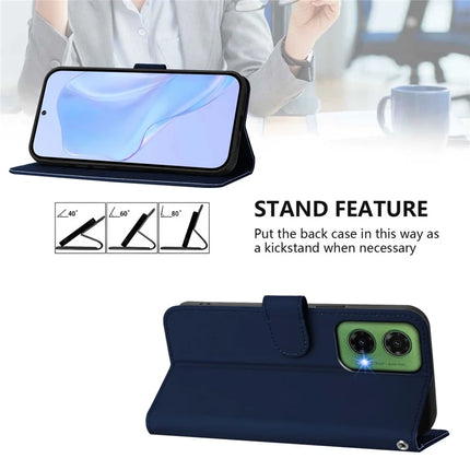 For Motorola Moto G35 5G Case Solid Color Wallet Leather Phone Cover with Strap