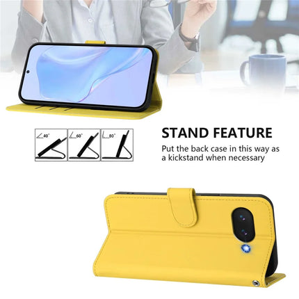 For Google Pixel 9a Case Solid Color Wallet Leather Phone Cover with Strap