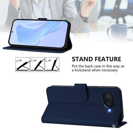 For Google Pixel 9a Case Solid Color Wallet Leather Phone Cover with Strap