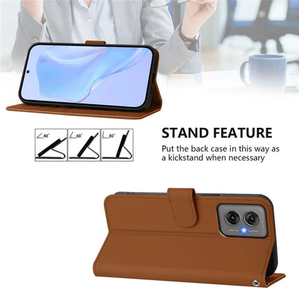 For Motorola Moto G55 5G Case Solid Color Wallet Leather Phone Cover with Strap