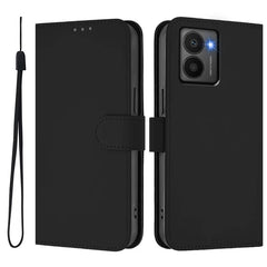For HMD Fusion 5G Case Solid Color Wallet Leather Phone Cover with Strap - Black