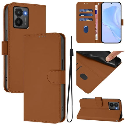 For HMD Fusion 5G Case Solid Color Wallet Leather Phone Cover with Strap