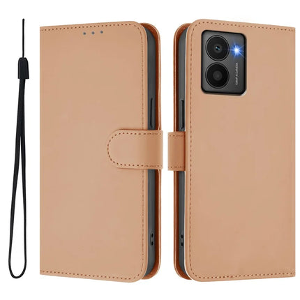 For HMD Fusion 5G Case Solid Color Wallet Leather Phone Cover with Strap - Nude