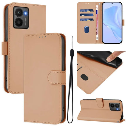 For HMD Fusion 5G Case Solid Color Wallet Leather Phone Cover with Strap