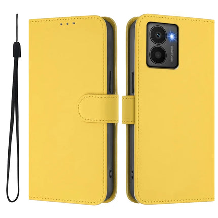 For HMD Fusion 5G Case Solid Color Wallet Leather Phone Cover with Strap - Lemon