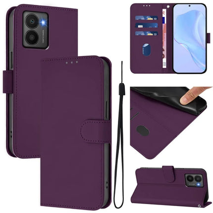 For HMD Fusion 5G Case Solid Color Wallet Leather Phone Cover with Strap