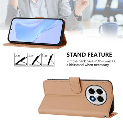 For OnePlus 13 Case Solid Color Wallet Leather Phone Cover with Strap