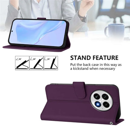 For OnePlus 13 Case Solid Color Wallet Leather Phone Cover with Strap