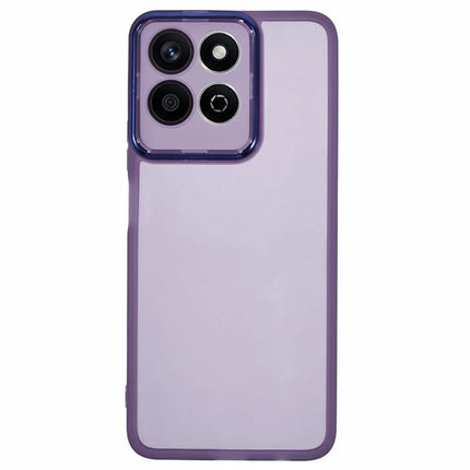 For Honor X7c 4G / 200 Smart 5G Case Electroplated Camera Frame TPU Phone Cover - Transparent Purple