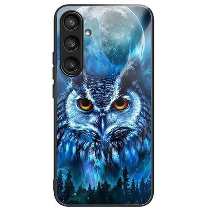 For Samsung Galaxy A16 4G  /  5G Case Tempered Glass Back Cover with Pattern Printing - Owl Moon