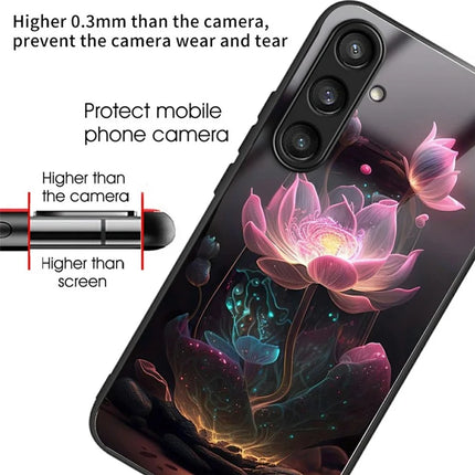 For Samsung Galaxy A56 5G Case Tempered Glass Back Cover with Pattern Printing