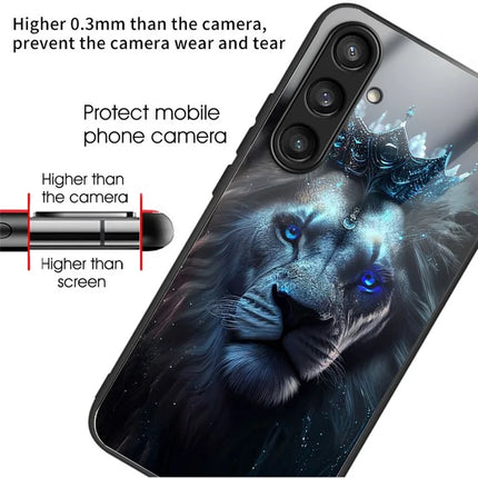 For Samsung Galaxy A56 5G Case Tempered Glass Back Cover with Pattern Printing