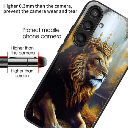 For Samsung Galaxy A56 5G Case Tempered Glass Back Cover with Pattern Printing