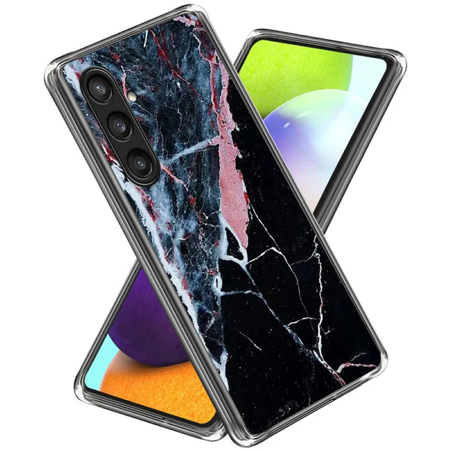 For Samsung Galaxy A56 5G Case Pattern Printing TPU Phone Back Cover - Black Marble