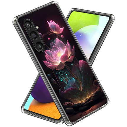 For Samsung Galaxy A56 5G Case Pattern Printing TPU Phone Back Cover - Fluorescent Lotus