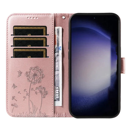 For Samsung Galaxy S23 Leather Case Wallet Phone Cover Dandelion Imprint