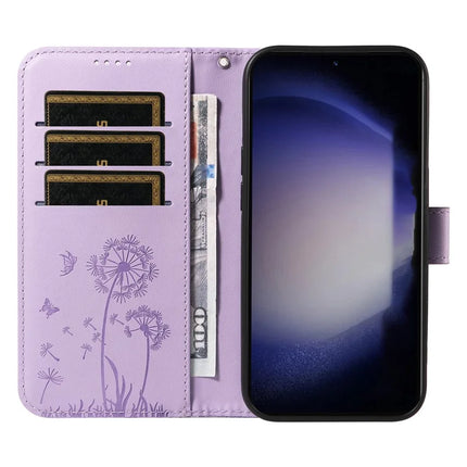 For Samsung Galaxy S23 Leather Case Wallet Phone Cover Dandelion Imprint