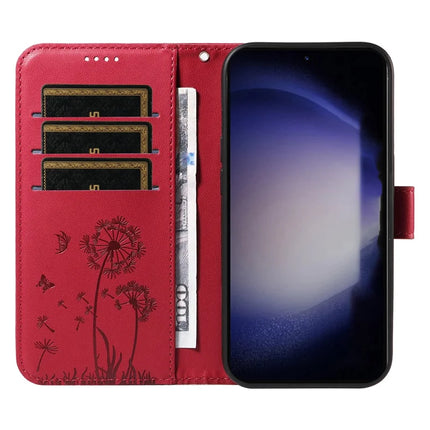 For Samsung Galaxy S23 Leather Case Wallet Phone Cover Dandelion Imprint