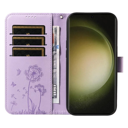 For Samsung Galaxy S23 Ultra Leather Case Wallet Phone Cover Dandelion Imprint