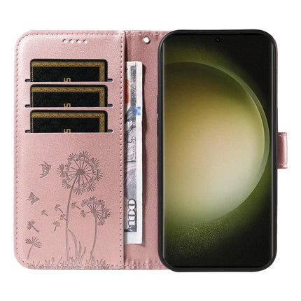 For Samsung Galaxy S23 Ultra Leather Case Wallet Phone Cover Dandelion Imprint