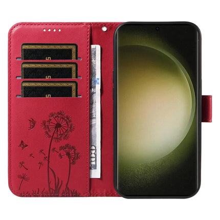 For Samsung Galaxy S23 Ultra Leather Case Wallet Phone Cover Dandelion Imprint