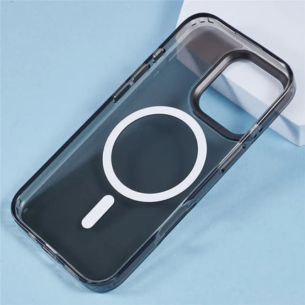For iPhone 16 Pro Case Compatible with MagSafe TPU+PC Phone Back Cover Rhinestone Decor