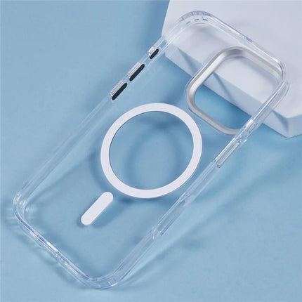 For iPhone 16 Pro Case Compatible with MagSafe TPU+PC Phone Back Cover Rhinestone Decor