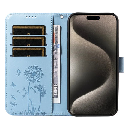 ShopCaseCart Premium Elegant iPhone 15 Pro Leather Protective cover Folio Phone Guard Dandelion Imprint