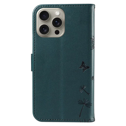 For iPhone 15 Pro Max Leather Case Wallet Phone Cover Dandelion Imprint