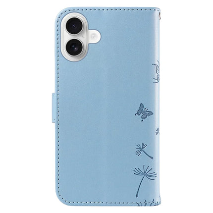 For iPhone 16 Plus Leather Case Wallet Phone Cover Dandelion Imprint