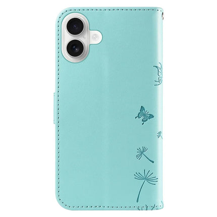 For iPhone 16 Plus Leather Case Wallet Phone Cover Dandelion Imprint