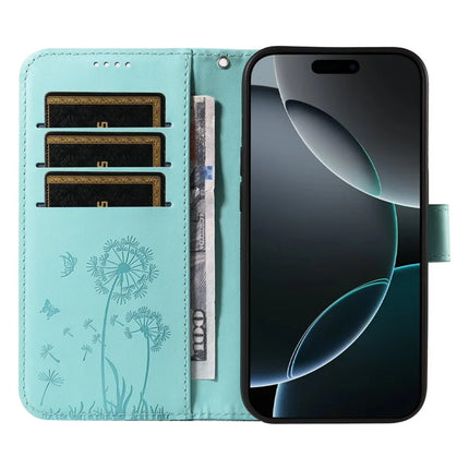 For iPhone 16 Pro Max Leather Case Wallet Phone Cover Dandelion Imprint