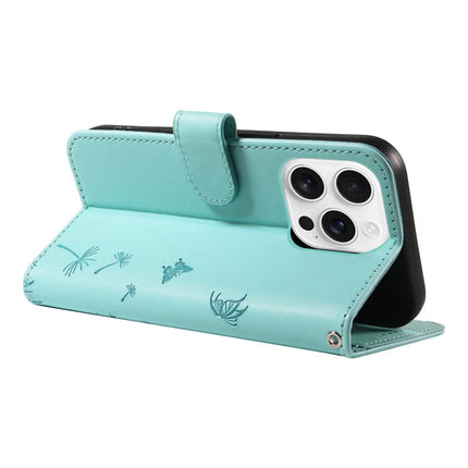 For iPhone 16 Pro Max Leather Case Wallet Phone Cover Dandelion Imprint
