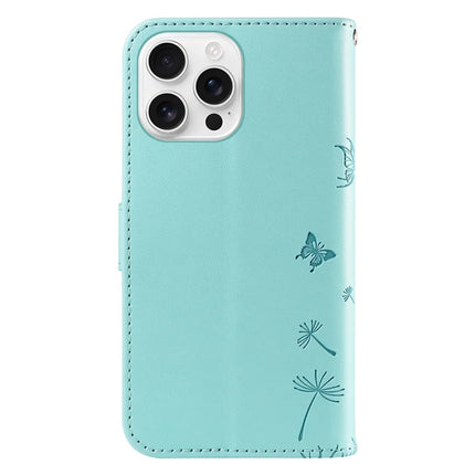 For iPhone 16 Pro Max Leather Case Wallet Phone Cover Dandelion Imprint