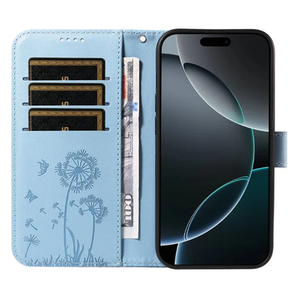 For iPhone 16 Pro Max Leather Case Wallet Phone Cover Dandelion Imprint