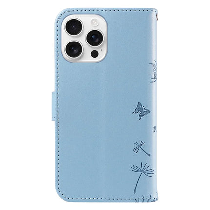 For iPhone 16 Pro Max Leather Case Wallet Phone Cover Dandelion Imprint