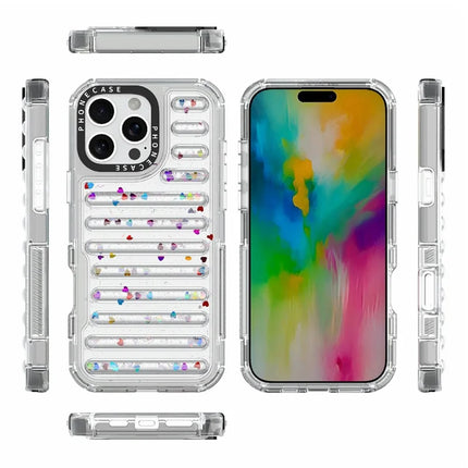 For iPhone 16 Pro Case Capsule Glitter PC + TPU Phone Protective Cover