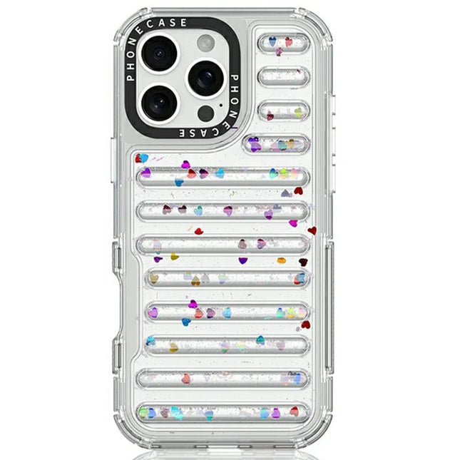 For iPhone 16 Pro Max Case Capsule Glitter PC + TPU Phone Protective Cover - Sequins