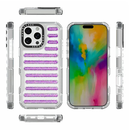 For iPhone 16 Pro Max Case Capsule Glitter PC + TPU Phone Protective Cover