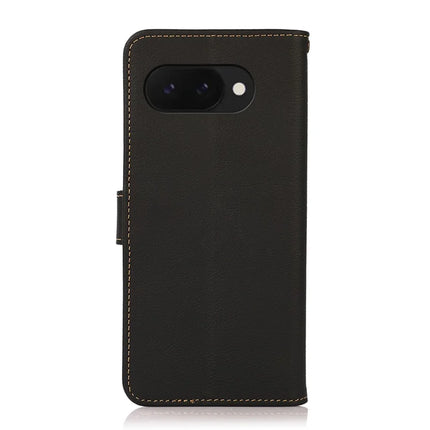 KHAZNEH For Google Pixel 9a Case Genuine Cow Leather Wallet Phone Cover