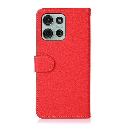 KHAZNEH For Motorola Moto G75 5G Phone Case Genuine Cow Leather Flip Cover