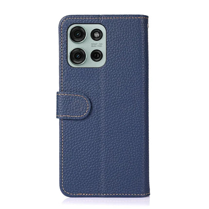 KHAZNEH For Motorola Moto G75 5G Phone Case Genuine Cow Leather Flip Cover