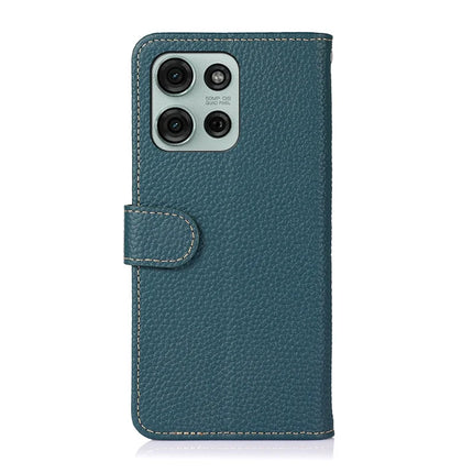 KHAZNEH For Motorola Moto G75 5G Phone Case Genuine Cow Leather Flip Cover